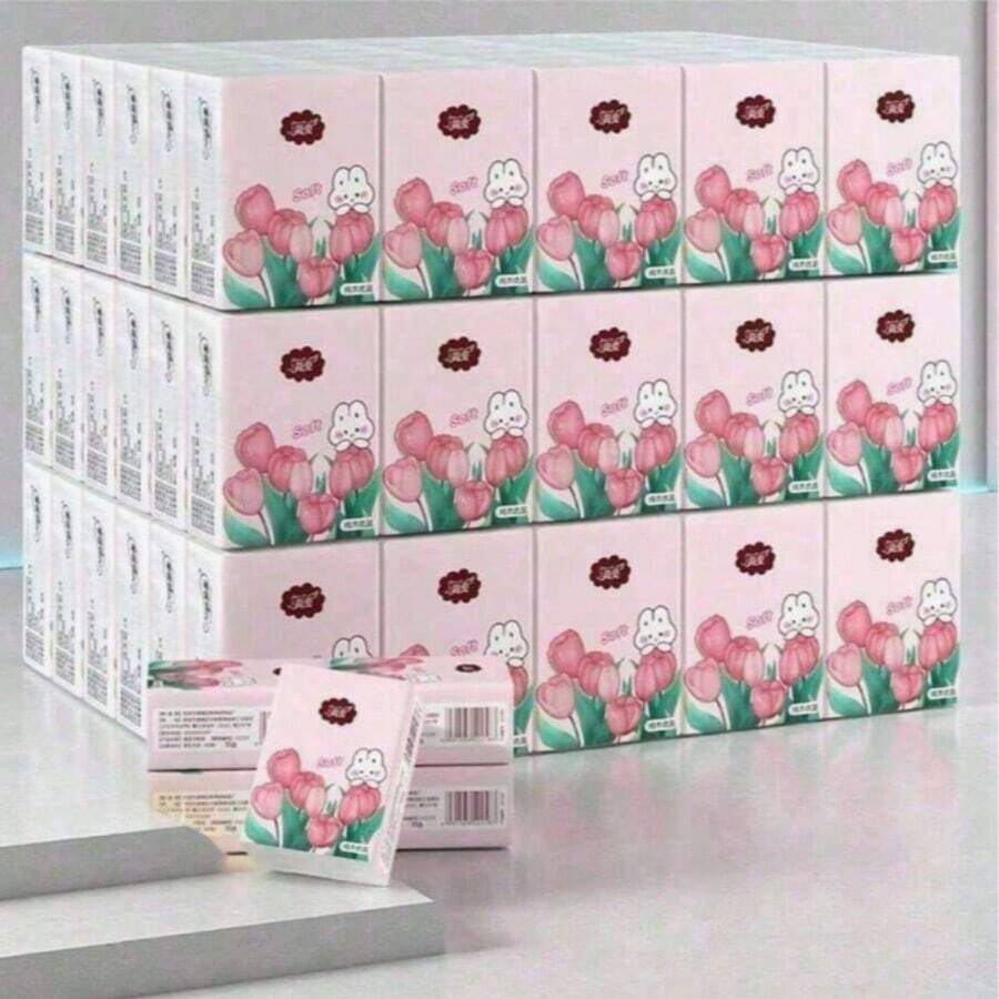 Pañuelos de bolsillo portátiles mini, convenientes de llevar - 2 estilos de empaque aleatorios incluidos - Pañuelos desechables - Ver 1
