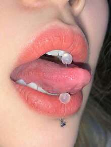 8pcs Punk Style Cool Spherical Decor & Artificial Crystal, 14G, Suitable For Tongue Ring And Nipple Ring, Unisex. Piercing Jewelry - 8-piece Set - View 4
