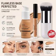 Julystar 3‑Piece Base Makeup Set, Liquid Foundation & Concealer With Free Makeup Brush, Soft Matte Long‑Wear 16H Oil Control, Lightweight Breathable, Full Coverage For Natural Flawless Daily Face Makeup - Set - View 4