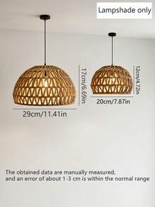 1pc Hand-Woven Paper Rope Lampshade - Bohemian Style, Vintage Country Style, Suitable For E26/E27 Screw Base, Easy To Install. Suitable For Autumn Home Decor, Bedroom Decor, Living Room Decor, Home Lighting, Bedroom LED Light, Ceiling Light Shade, Floor Lamp Shade, Table Lamp Shade, / Christmas Home Decor, Halloween Decor, Cafe And Restaurant Lighting. (Note: Light Bulb And Cord Not Included, This Set Only Includes The Lampshade.) - Semicircle - View 6