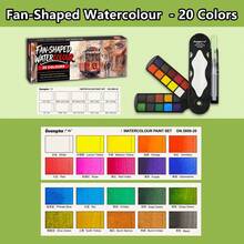 GuangNa 20/30/40 Colors Fan-Shaped Solid Color Watercolor Paint Set, Foldable Portable Watercolor Set With Palette And Watercolor Brushes, High Transparency Easy-To-Mix Paint, Suitable For Outdoor Sketching And Art Painting - Multicolor - View 15