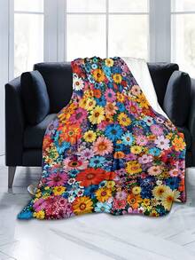 Soft & Comfortable Exquisite Printed Cute Animal Blanket, 2D Flat Print Pattern Multi-Purpose Blanket For Sofa, Bed And More, Outdoor Camping Leisure Blanket, Suitable For Home, Picnic, Travel, All Seasons Comfort, Modern Style, Polyester, Machine Washable - Multicolor - View 4