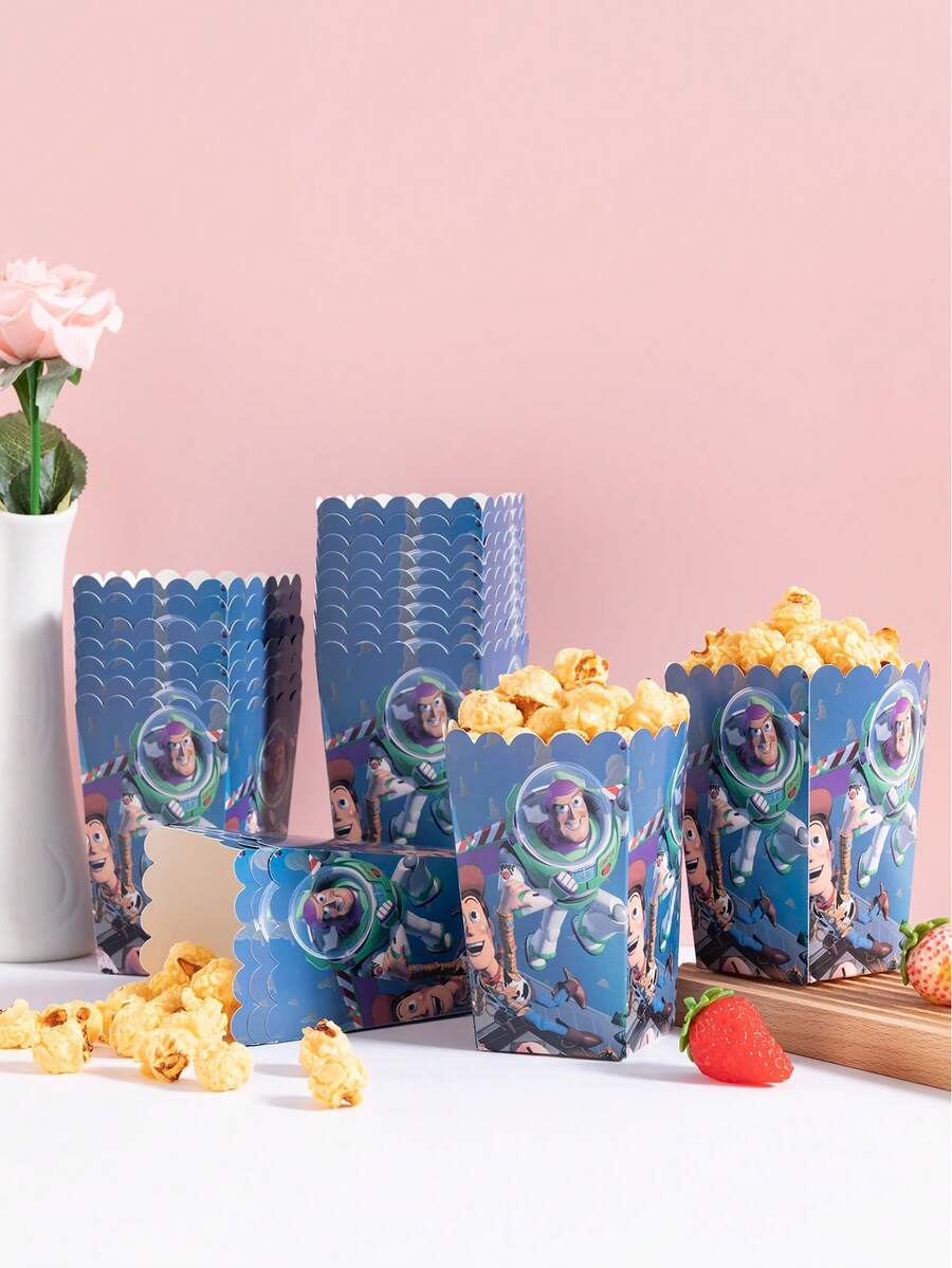 6/12/24pcs Anime Cartoon Theme Party Candy Boxes, Theme Party Gift Boxes, Candy & Cookie Boxes, Party Gift Bags, Party Gift Boxes, Suitable For Birthday Party, Candy And Popcorn Box Decoration, Back To School Season Party, Holiday Essential Party Supplies - Multicolor - View 1