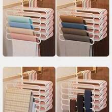 10-Pack/5 Packs/4 Packs/2 Packs Wardrobe Storage Hangers, Plastic 5-Layer Scarf Hanger, Optional Upgraded Thickened Model, More Sturdy And Durable, Wardrobe Pants Hanger, Scarf Tie Storage Hanger - White - View 8