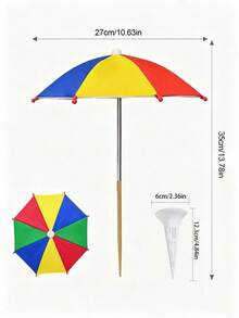 4pcs/Set Potted Plant Sun Shade Umbrella, Outdoor Plant Flower Shade Umbrella, Potted Plant Shade Cover, 1 Mini Umbrella + 3 Potted Plant Watering Devices, Sun Protection And Heat Insulation Design, Suitable For Tall And Short Plants - Multicolor - View 7