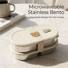 Kotak Makan Siang Portabel Stainless Steel 304, Wadah Penyimpanan Makanan Salad Buah Anti Bocor, Kotak Bento yang Dapat Ditumpuk, Aman untuk Mesin Pencuci Piring & Microwave, Cocok untuk Pelajar dan Dewasa di Rumah, Sekolah, Kantor, Berkemah di Luar Ruangan, Piknik, Perjalanan, Kembali ke Sekolah - MultiWarna - View 3