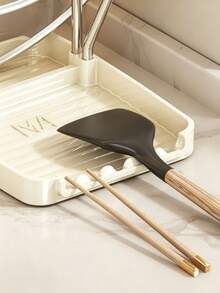 1PC/8PCSMulti-Function Kitchen Pot Lid Holder With Drain Tray, Countertop Utensil Rest Rack, Detachable Drainage Base For Water Collection, Space-Saving Organizer For Pot Lids, Spatulas, Chopsticks, Practical Kitchen Counter Storage Accessory - Multicolor - View 4