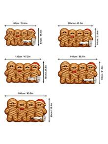 1pc Mummy Gingerbread Man Spooky Cookie Holiday Shaped Area Rug, Creepmas Funny Xmas Baking Irregular Kitchen Floor Mat, Soft Plush Decorative Area Rug, Aesthetic Whimsical Spooky Christmas Room Decor, Housewarming Christmas Gift Home Decor - Multi-color - View 8