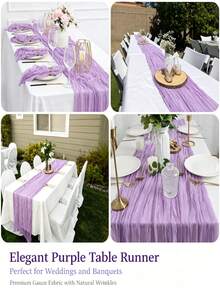 1/3/6/12Pack Cheese Cloth Table Runner, Boho Rustic Sheer Cheesecloth Table Cloth, Suitable For Wedding Party, Baby Shower, Birthday, Home Decor, Housewarming Gift - Burgundy - View 7