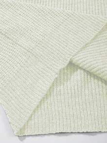 Men's Unisex Half-Zip Pullover Knit Sweater, Casual Daily Commute Versatile Solid Color Striped Loose Long Sleeve Half-High Neck Knit Top Sweater For Autumn And Winter - Beige - View 5