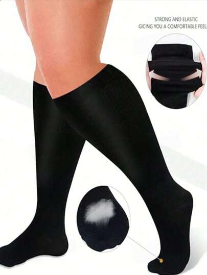 1 Pair Plus Size Compression Socks Wide Calf Men Women Knee High 20-30 MmHg Breathable Circulation XL 2XL 3XL 4XL 5XL 6XL 7XL