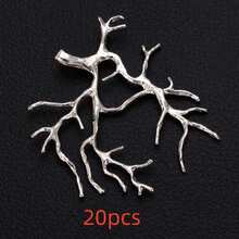 1/5pcs Gold-Plated Copper Tree Branch Pendant Base, DIY Wrap & Embed Natural Stones, Crystals, Pearls - Multicolor - View 21