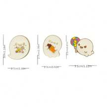 3pcs/Set Halloween Ghost Resin Enamel Pin Color Blocking Fashion Decorative Badge Ornaments Lapel Bag Badges Gifts - Multicolor - View 2