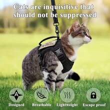 Anti-Escape Black Breathable Pet Vest, Suitable For Small And Medium Dogs And Cats, For Outdoor Walking And Travel, No Pulling On Pet Chest Harness - Black - View 8
