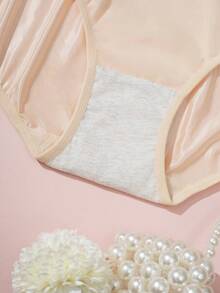 3pcs Plus Size Women's Vintage Court Style Lace Trim Sweet Comfortable Panties - Multicolor - View 5