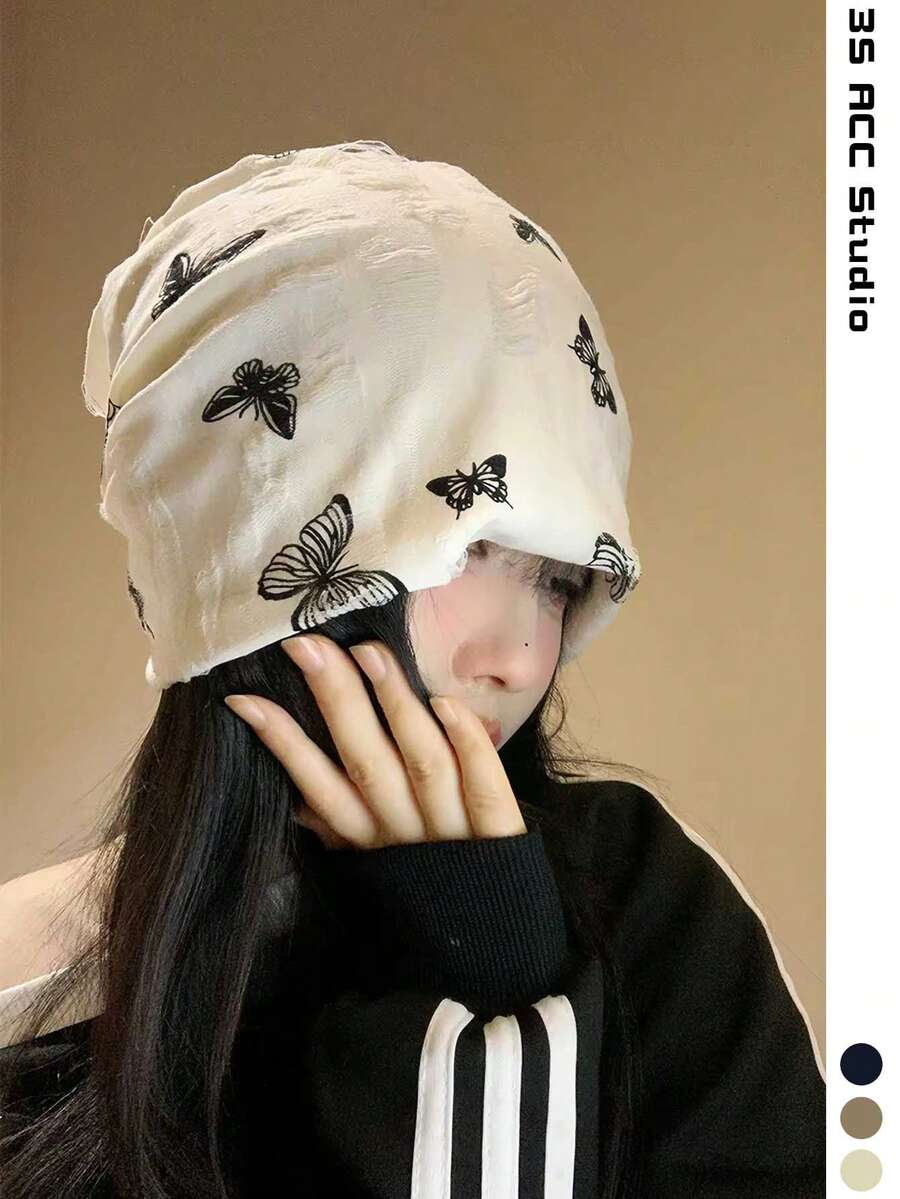 女款薄款鬆垮針織帽，透氣秋季冷天帽，修臉大頭圍，夏季薄款鬆垮針織帽，手工鉤編鏤空花朵針織帽，鏤空鈕扣薄款鬆垮針織帽，手鉤鏤空薄款大尺寸帽