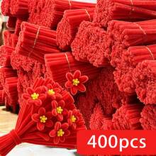 400 Pipe Cleaners& Video Tutorial - Ultimate Chenille Stem Craft Kit | DIY Bundle For Flowers & Creative Projects, Perfect For Parties, DIY Activities,Handmade Craft Gift For Valentine's Day, Christmas - Solid Color - View 15