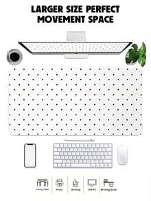 Black & White Small Polka Dot Premium Mouse Pad, Minimalist Office Desk Mat Keyboard Pad Simple Desktop Protector, Suitable For Office And Home Use - Thick Anti-Slip Keyboard Mouse Accessory, Multiple Sizes Available. Back To School Desktop Accessory, Office Supplies, Office Desk Accessory, Mouse Pad, Desktop Mouse Pad - Rectangle - View 7