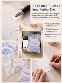 Personalized Floral Custom Playing Cards Set (54 Cards) With Metal Gift Box, Custom Name & Date Keepsake, Wedding Guestbook Alternative And Reception Party Game, Fun Family Tabletop Entertainment, Ideal Anniversary Gift For Newlyweds, Friends And Family - Multicolor 1 - View 3