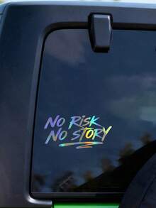 1pc No Risk No Story Car Sticker, Motivational Adventure Quote Decal - A - View 10