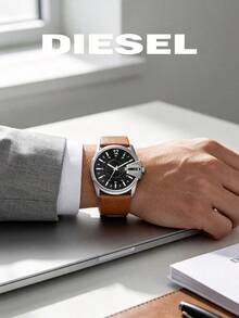 DIESEL DZ1617 Men Wristwatch, Black Dial Date Window 10BAR Water Resistant Business Casual Watch - Brown - View 4