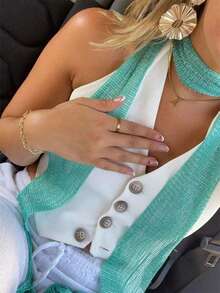 1 Piece Versatile Seasonal Vintage Scarf With Flowing Ribbons; A Simple Solid-Colored Scarf With Fringe, Suitable For Party Outfits. - White - View 4