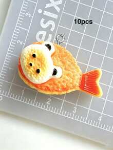 10/20/100pcs Realistic Bear Bread Resin Charms, Cream Glue Pendant Decor DIY Handmade Keychain Bag Charm Accessories Ornament - Multicolor - View 14