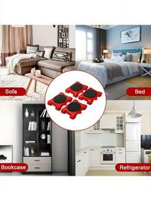 5/4pcs Mobile Casters, Home Furniture Mover, With 360° Rotating Wheels, Men's Tools, Easily Move Sofa, Refrigerator And Cabinet Alone - Multiple Styles - View 8