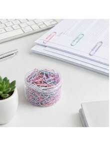 160pcs Colorful Stainless Steel Paper Clips Set - Large Size With Storage Box, Office Supplies For Documents And Bookmarks - Multicolor - View 9