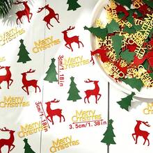 100pcs Merry Christmas Christmas Tree & Reindeer Desktop Decoration Colorful Confetti, Suitable For Christmas, Winter Fairy Tale Decor, Holiday Table Setting, New Year, Christmas Confetti - Merry Christmas Confetti - View 3