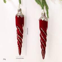 Christmas Candy Cane Hanging Ornament, Christmas Tree Decoration, Window Display, Nordic Red Flocked Candy Pendant - Multicolor - View 9