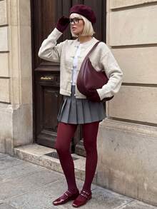 Chinese Knot Button Fashion Women's Long Sleeve Knit Cardigan Sweater, Short Round Neck Tie Design, Suitable For Autumn Fall - Mottled White - View 2