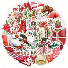 50入可愛聖誕老人聖誕裝飾美學聖誕樹貼紙 聖誕塗鴉貼紙 聖誕派對裝飾 防水乙烯貼紙 適用於水瓶、電腦、筆電、手機、行李箱、筆記本、冰箱 - 彩色 - 查看 6