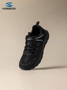 HOBIBEAR Wide Toe Retro Casual Chunky Sneakers Unisex Breathable Commuter Sneakers - Black - View 2