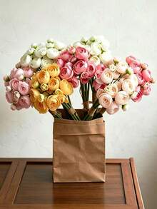 Realistic Artificial Peony Flower Home Indoor Decor Wedding Photography Prop Bouquet - Multicolor - View 3