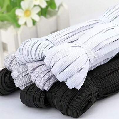 1pc/10yd/0.6cm/0.8cm/Black/White Elastic Horse-Patterned Elastic Band Polyester+Spandex Elastic Shoulder Strap Clothing Accessories For Cuffs, Waistbands, Crafts Materials