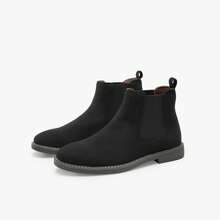 Men's Chelsea Boots Round Toe Low Heel Ankle Boots For Daily Wear - Black - View 9
