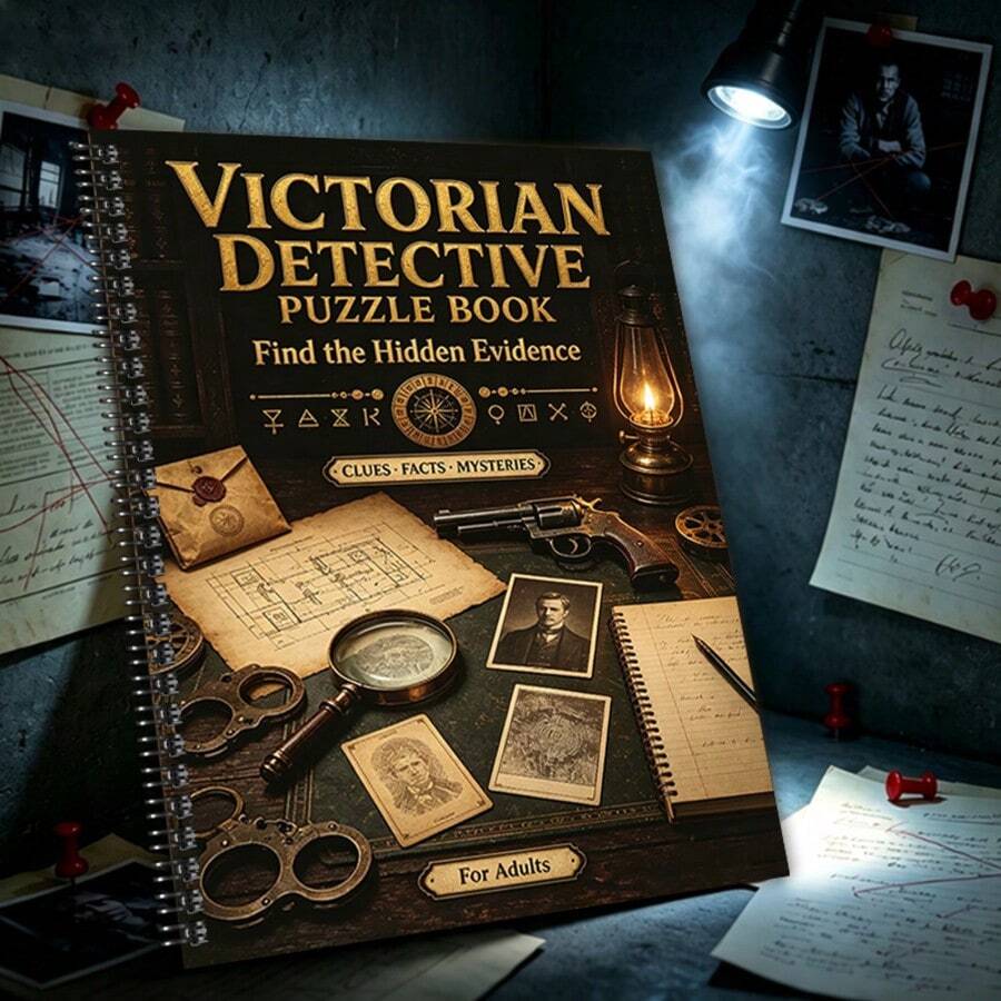 Victorian Detective Game Book, Immersive Puzzle Experience For Adults, Combination Of History And Deduction, Adult Intellectual Challenge, Leisure And Stress Relief, Multiple Styles Available (Pen Not Included)