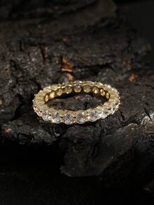 1/4Pcs Fashion Stainless Steel 18K Gold Ring Set, Suitable For Women's Daily Wear, Hip-Hop Personality Women's Stainless Steel Ring Set, DIY Personalized Ring Combination - Gold - View 5