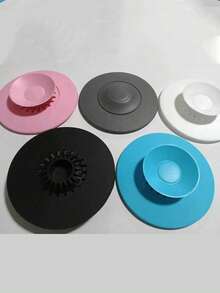 1pc Universal 2-In-1 Kitchen Sink Drain Stopper With Premium Silicone Filter, Anti-Clogging Pop-Up Drain Plug, Hair Catcher For Bathtub, Shower And Sink - Multicolor - View 6