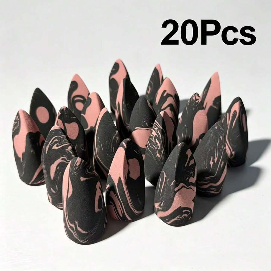 2/10/20/60pcs Dual-Color Rocket-Shaped Makeup Sponges, Angled Makeup Sponges, Makeup Tools For Foundation, BB Cream, Loose Powder And More - Multicolor - View 1