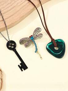 3pcs Set Exquisite Fashion Unique Interesting Multi-Function Coral Color Cosplay Necklace Gift Suitable For Women, Men And Movie Fans - Multicolor - View 1