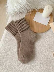 5 Pairs Kids Autumn/Winter Warm Brushed Soft Comfortable Long Tube Socks Snow Socks Sports Socks Ski Socks Suitable For Daily Wear And Matching With Snow Boots - Multicolor - View 5