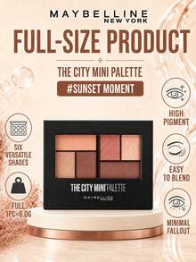 Maybelline New York Moment Mini Eyeshadow Palette (Sunset Moment) 6.1g, High Pigment, No Fallout, Semi-Matte Texture With Subtle Shimmer, Smooth Matte, Essential For Makeup Beginners - Sunset - View 6