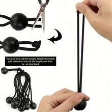 21pcs Root Installation Outdoor Tent Tie-Down High Elasticity Rope With Plastic Ball, Trampoline Luggage Tie-Down Elastic Rope With Ball - Black - View 5