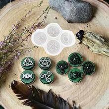1pc Silicone Candle Mold, Symbol Silicone Mold, Suitable For Tea Candles, Wax Blocks, Plaster Decor And Epoxy Resin Casting DIY Mold, Used For Home Decor, Suitable For Various Holiday Decorations - 4-hole Symbol Mold - View 7