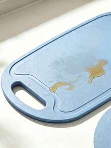 1/2pcs Blue Plastic Kitchen Cutting Board, Built-In Handle, Lightweight And Portable, Convenient For Daily Use, Hangable, Suitable For Preparing Fruits, Vegetables And Fast Food, Kitchen Decor - Mint Blue - View 4
