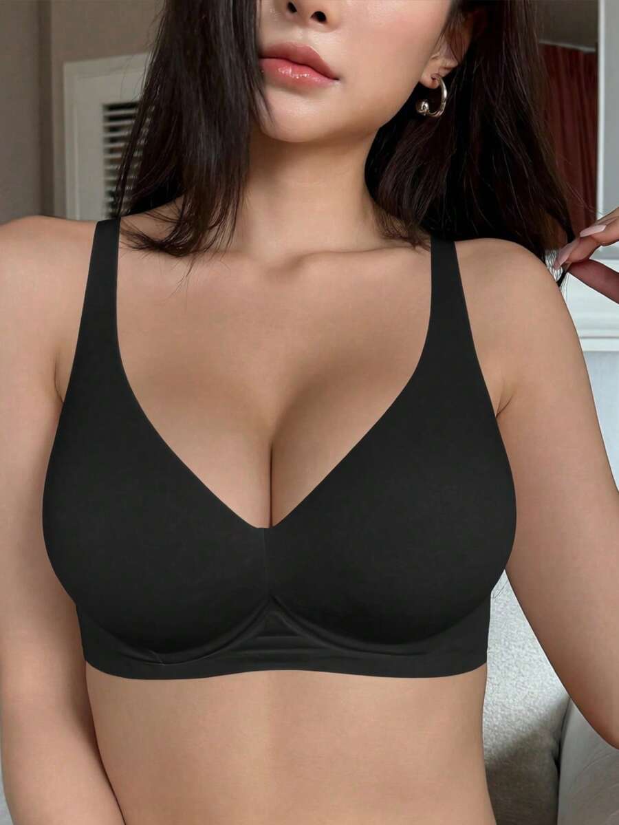DAZY 2pcs High Quality Jelly Gel Comfortable Skin-Friendly Sexy Minimalist Gather Bra For Women, Breathable - Multicolor - View 1