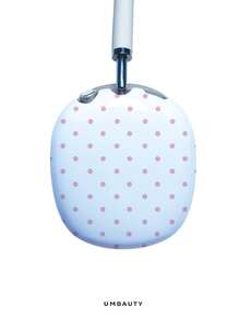 GIIPPA Glossy Hard Ear Cup Protective Cover, Blue Polka Dot Pattern, Unisex Anti-Scratch Shell, Compatible With AirPods Max 1/2 Oval Over-Ear Headphones For Daily Commute, Campus, Cafe, Travel, Picnic And Other Occasions, Matching Accessories - Pink - View 2