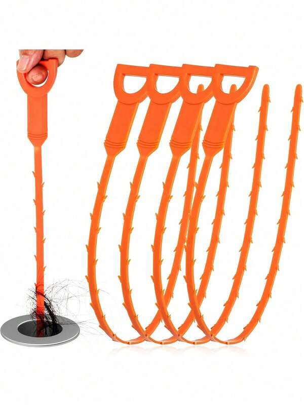 1/5/10pcs Snake-Shaped Drain Cleaner, Effectively Unclog Hair Clogs In Drains, Suitable For Sinks, Showers And Bathtubs, Flexible And Durable, 20 Inches Long Each, Easy To Use